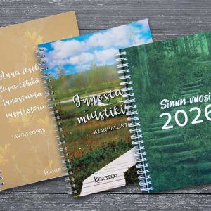 Työvälineet työhön ja arkeen! Sinun vuosi 2026 kalenteri, tavoiteopas ja muistikirja